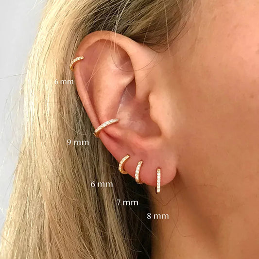 Hoop Earrings Crystal Zirconia