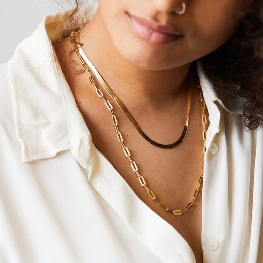 Paperclip Link Chain Women Necklace